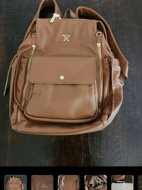 Miss Fong Tan Backpack with Front Pocket